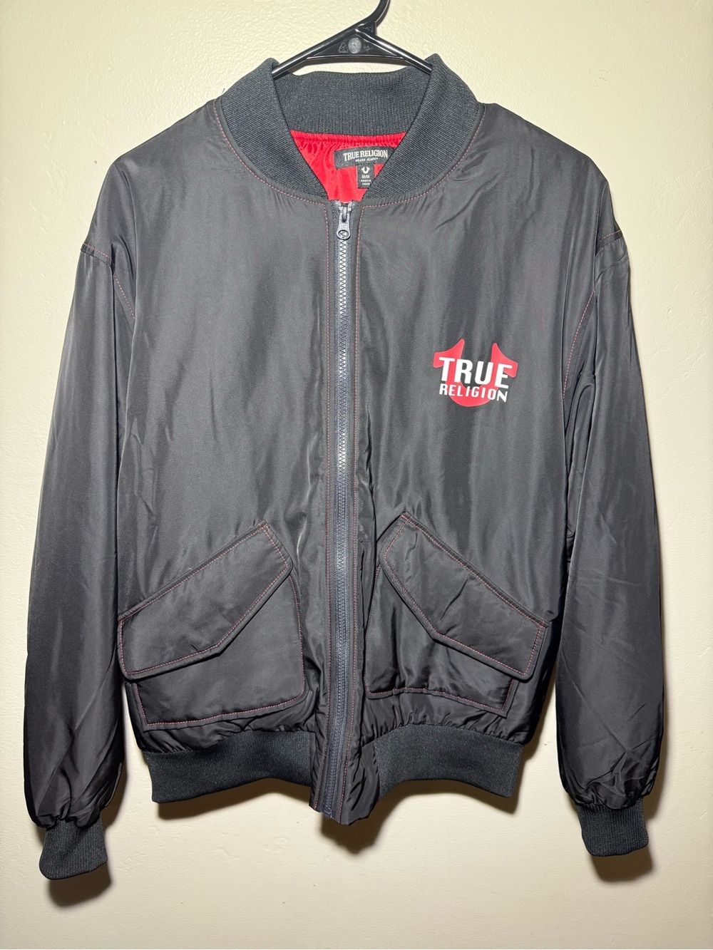 True Religion Black Jacket with Red Logo